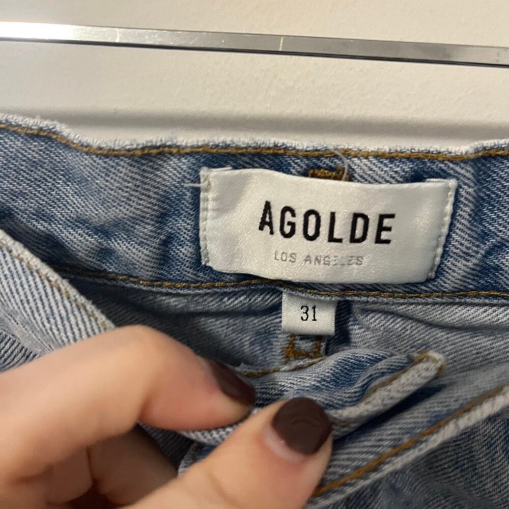 Agolde Dee Distressed Cutoff Denim Shorts Size 31 - Picture 3 of 6